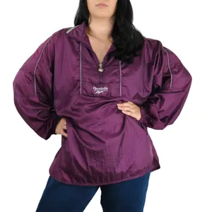 1990s Vintage Reebok Purple Wind Breaker Jacket Retro Streetwear thumbnail 5