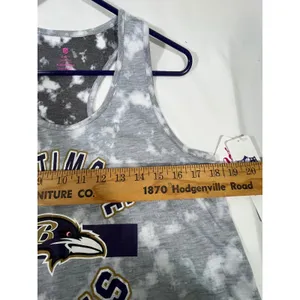 National Football League Team Apparel Baltimore Ravens Tank Top Junior XL 15-17 Gray/White Tie Dye‎ Racerback Tank thumbnail 4