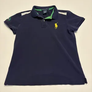 Ralph Lauren Polo Shirt Womens L Navy US Open Big Pony Short Sleeve Cotton thumbnail 1