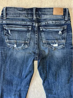 BKE Stella Jeans Womens 30x30 Dark Blue Bootcut Slim Fit Low Rise Double Button thumbnail 8