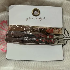 NWT FREE PEOPLE Calling You Barrettes Set Of 3 - Mixed Metal Combo thumbnail 4