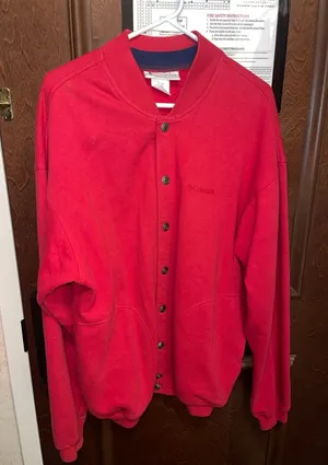 Columbia Sportswear Vibrant Red Snap-Front Jacket Size Medium thumbnail 1