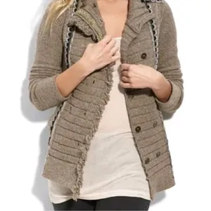 Free People Cuddle Bear Admiral Sweater Double Breasted Button Front Womens XS thumbnail 2