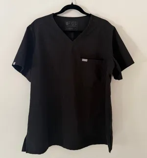 Figs Catarina One-Pocket Scrub Top‎ Black Size XL Scrub Shirt Short Sleeve thumbnail 1