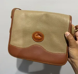 Dooney & Bourke Vintage Brown Shoulder Bag Gold Hardware Buckle Women 9.5x6.5" L thumbnail 1