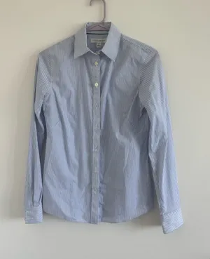 Banana Republic Light Blue Stripe women’s Dress Shirt thumbnail 1