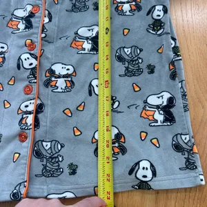 Munki Munki Peanuts Snoopy Halloween Pajama Top Grey Orange Candy Corn‎ Small thumbnail 8