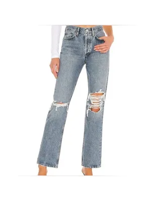 AGOLDE Agiles Lana Mid Rise Distressed Vintage Straight jeans women’s size 25 thumbnail 3