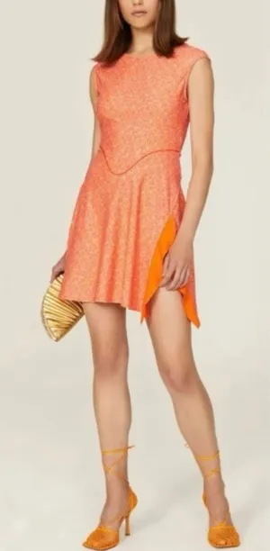Esteban Cortazar Orange Speckled Tennis Dress Sz XS thumbnail 1