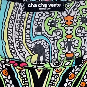 Cha Cha Vente Blouse Top Multi Color Paisley Tie Front Waist Top Size Medium thumbnail 4