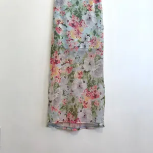 HAUTE MONDE Light Blue Pink Floral Semi Sheer Mesh Strapless Midi Dress ? w Slit thumbnail 16
