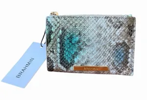 Brahmin NWT Mckenna Coin Purse Small Pouch Clutch Cerulean All Over Snake Print thumbnail 1
