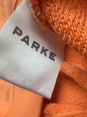 PARKE Varsity Mockneck Sweatshirt Creamsicle Orange + Rose Pink Small/Medium NWT thumbnail 8