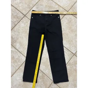 Express classic black denim high-rise straight ankle jeans — size 6R thumbnail 2