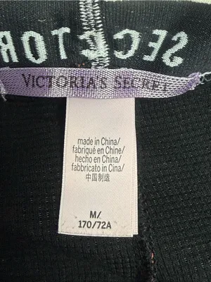 Victoria's Secret Black Lounge Pants with Pink Geo Print thumbnail 4