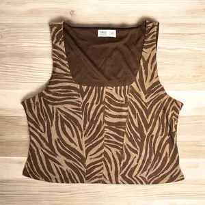 Tinsel brown zebra non structured corset top(XL) thumbnail 1