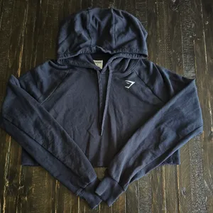 Gymshark Hoodie Women M Cropped Hooded Sweatshirt Pullover Athleisure thumbnail 1