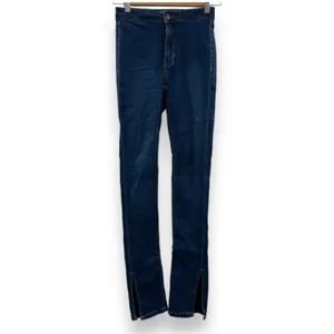 Free People We The Free Riley Skinny Jeans Women's 25‎ Dark Wash Split Hem Mid thumbnail 3
