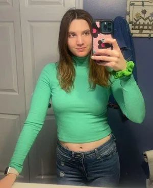 American Eagle ribbed turtleneck long sleeve cropped shirt S thumbnail 1