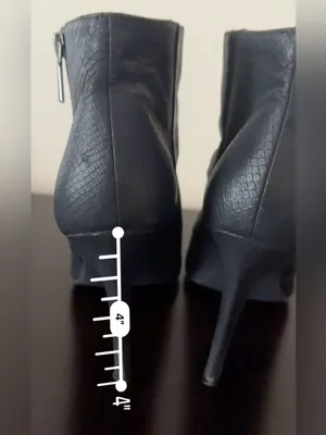 BP Black Pointed Stiletto Ankle Booties- Sleek Textured Design thumbnail 7