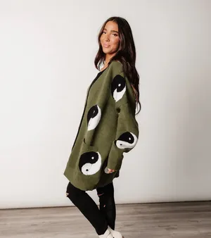Olive Yin Yang Cardigan Boutique thumbnail 4