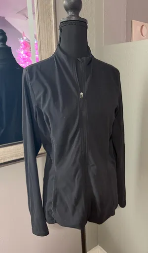 Nike Training Zenvy Yoga black full zip longsleeve top size large. thumbnail 1