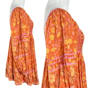 Free People Bohemian Retro 70s Flower Child Endless Afternoon Mini Dress Medium thumbnail 8