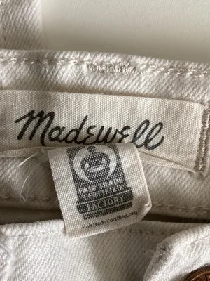 Madewell Balloon Jean in Vintage Canvas - Ecru Tile White - Size 23 thumbnail 3