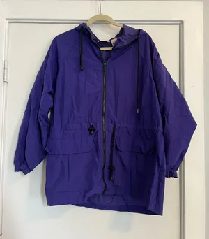 St. John's Bay dark Purple Hooded Windbreaker Y2K pockets thumbnail 1
