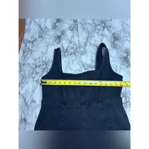 Old Navy Black denim Sleeveless Square. Neck Midi Dress size small cottagecore thumbnail 6