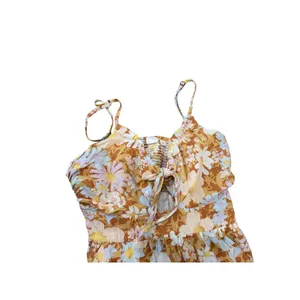 Gap Floral Dress Women Small Daisy Tiered Tie Front Cutout CottageCore Whimsical thumbnail 2