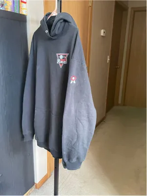 Women's Black Red Graphic Hoodie L thumbnail 2