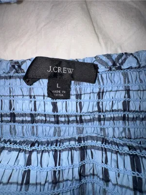 J. Crew Blue Plaid Smocked Maxi Dress thumbnail 4