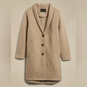 Banana Republic Shawl Collar Coat in‎ Oatmeal Heather Size Small thumbnail 14