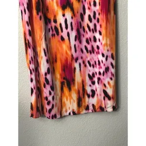 Apt. 9 Pink Orange Abstract Animal Print‎ Strapless Maxi Dress Tropical Medium thumbnail 9
