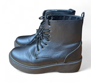 Charles Albert Lousia-S Black Platform Combat Boots Lug Sole Minimalist Grunge 7 thumbnail 1