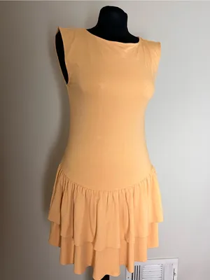 Aritzia Wilfred Bloomsbury Sleeveless Tiered Ruffle Dress in Soft Apricot NWT thumbnail 2