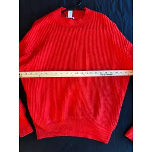 HM Red Ribbed Knit Wool Blend Crew Neck Sweater Small P/N 0521302 6 preppy thumbnail 2