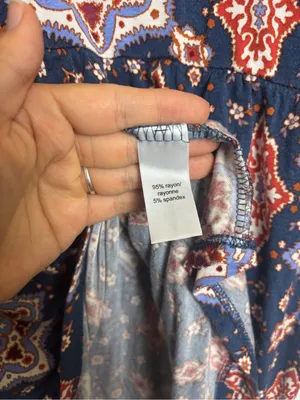 Maurices Navy Blue Medallion Print Drop Waist Sleeveless Tank Top thumbnail 5