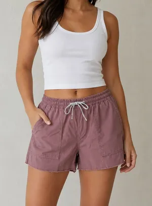 Vuori Women’s XL Dusty Rose Ripstop Drawstring Shorts Organic Cotton Casual thumbnail 1