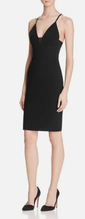 ALICE & OLVIA Jean Lace Inset Black Sheath Dress sz.6 thumbnail 1