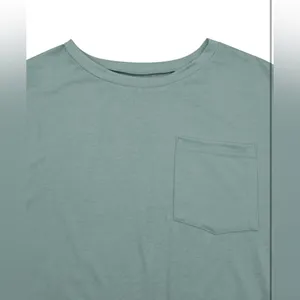 Basic Oversized Soft Green Short Sleeve T-Shirt Pocket Women’s Sz M EUC thumbnail 4