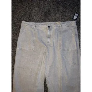 NWT‎ Universal Threads Cream Highest Rise Wide Leg Jean capris size 26W thumbnail 2