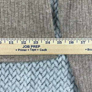 Stradivarius Bardot Top Size L Tan Lightweight Ribbed Knit Sweater Neutral thumbnail 6