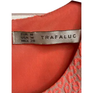 Zara Trafaluc Womens Neon Animal Print Tank Top Size Medium Orange Pink‎ Coral thumbnail 3