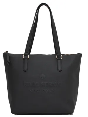 Kate Spade Larchmont Avenue Logo Penny Tote Bag Leather Purse Black thumbnail 1