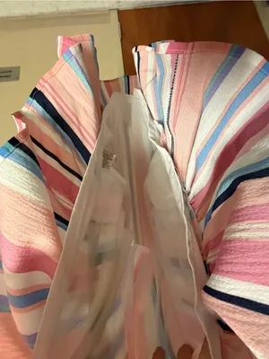 Listicle Pink, Blue & Cream Striped Ruffle-Hem Sundress thumbnail 7