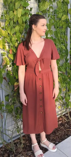 Burnt orange dress thumbnail 1