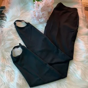 WOMEN’S STIRRUPS BLACK LEGGINGS Size M thumbnail 1