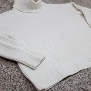 Lauren Ralph‎ Lauren Black Label Wool Cream Waffle Knit Turtleneck Sweater XL thumbnail 5